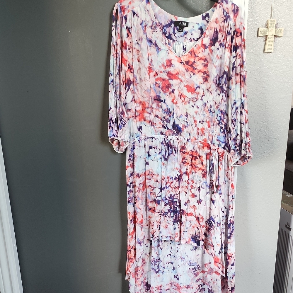 Colorful Floral V-Neck Dress